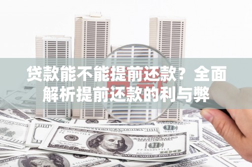 岷县贷款能不能提前还款？全面解析提前还款的利与弊