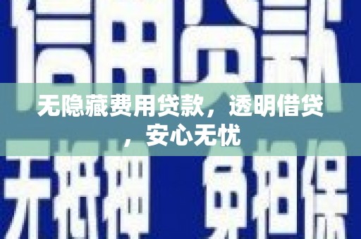 岷县无隐藏费用贷款，透明借贷，安心无忧