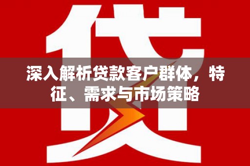 岷县深入解析贷款客户群体，特征、需求与市场策略