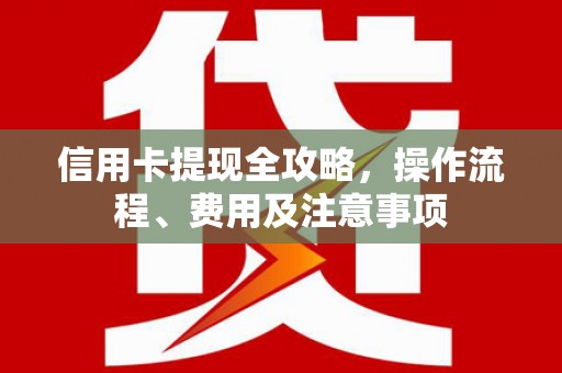 岷县信用卡提现全攻略，操作流程、费用及注意事项