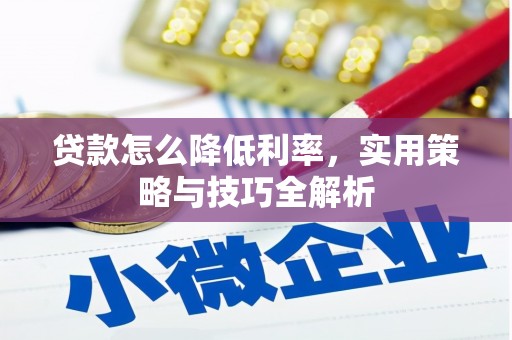 岷县贷款怎么降低利率，实用策略与技巧全解析