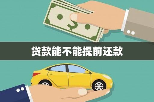岷县贷款能不能提前还款