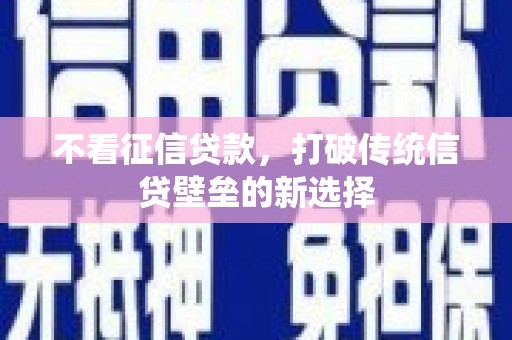 岷县不看征信贷款，打破传统信贷壁垒的新选择
