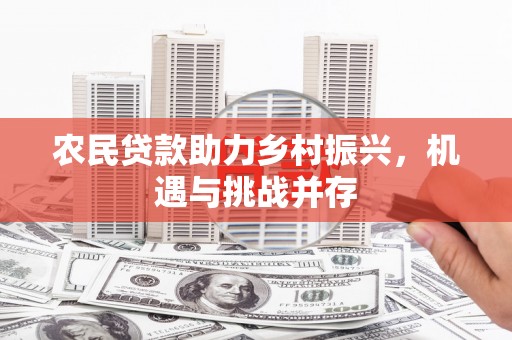 岷县农民贷款助力乡村振兴，机遇与挑战并存