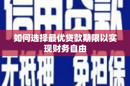 岷县如何选择最优贷款期限以实现财务自由