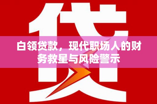 岷县白领贷款，现代职场人的财务救星与风险警示
