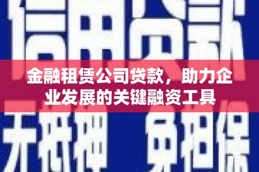 岷县金融租赁公司贷款，助力企业发展的关键融资工具