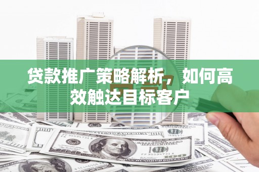 岷县贷款推广策略解析，如何高效触达目标客户