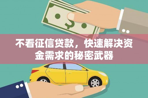 岷县不看征信贷款，快速解决资金需求的秘密武器
