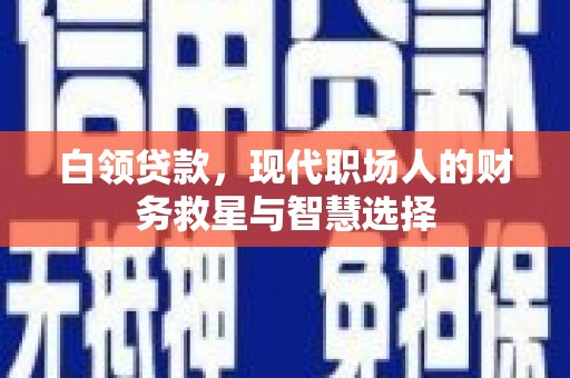 岷县白领贷款，现代职场人的财务救星与智慧选择