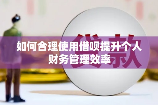 岷县如何合理使用借呗提升个人财务管理效率