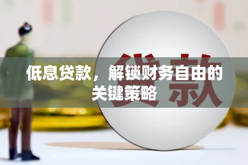岷县低息贷款，解锁财务自由的关键策略
