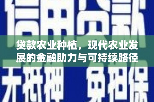 岷县贷款农业种植，现代农业发展的金融助力与可持续路径