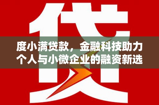 岷县度小满贷款，金融科技助力个人与小微企业的融资新选择