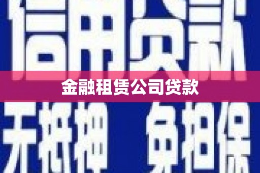 岷县金融租赁公司贷款