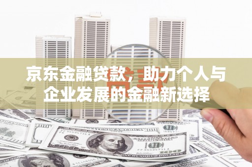 岷县京东金融贷款，助力个人与企业发展的金融新选择