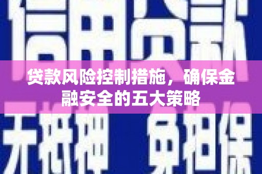 岷县贷款风险控制措施，确保金融安全的五大策略
