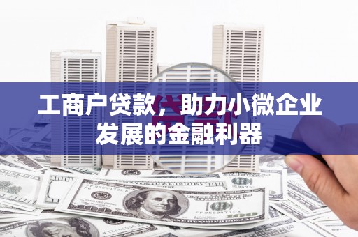 岷县工商户贷款，助力小微企业发展的金融利器