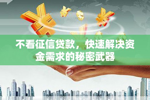 岷县不看征信贷款，快速解决资金需求的秘密武器