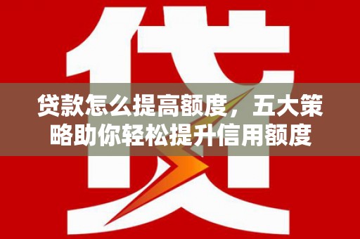 岷县贷款怎么提高额度，五大策略助你轻松提升信用额度