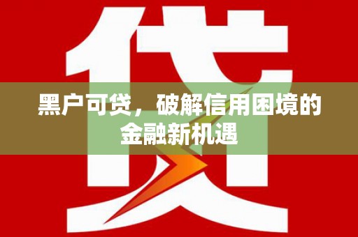 岷县黑户可贷，破解信用困境的金融新机遇