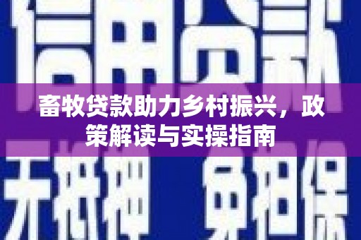 岷县畜牧贷款助力乡村振兴，政策解读与实操指南